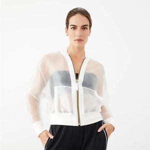Sheer Organza Bomber Jacket
